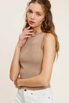 Biscuit Stretchy Ribbed Sleeveless Top