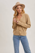 Taupe Button Down Sweater Cardigan