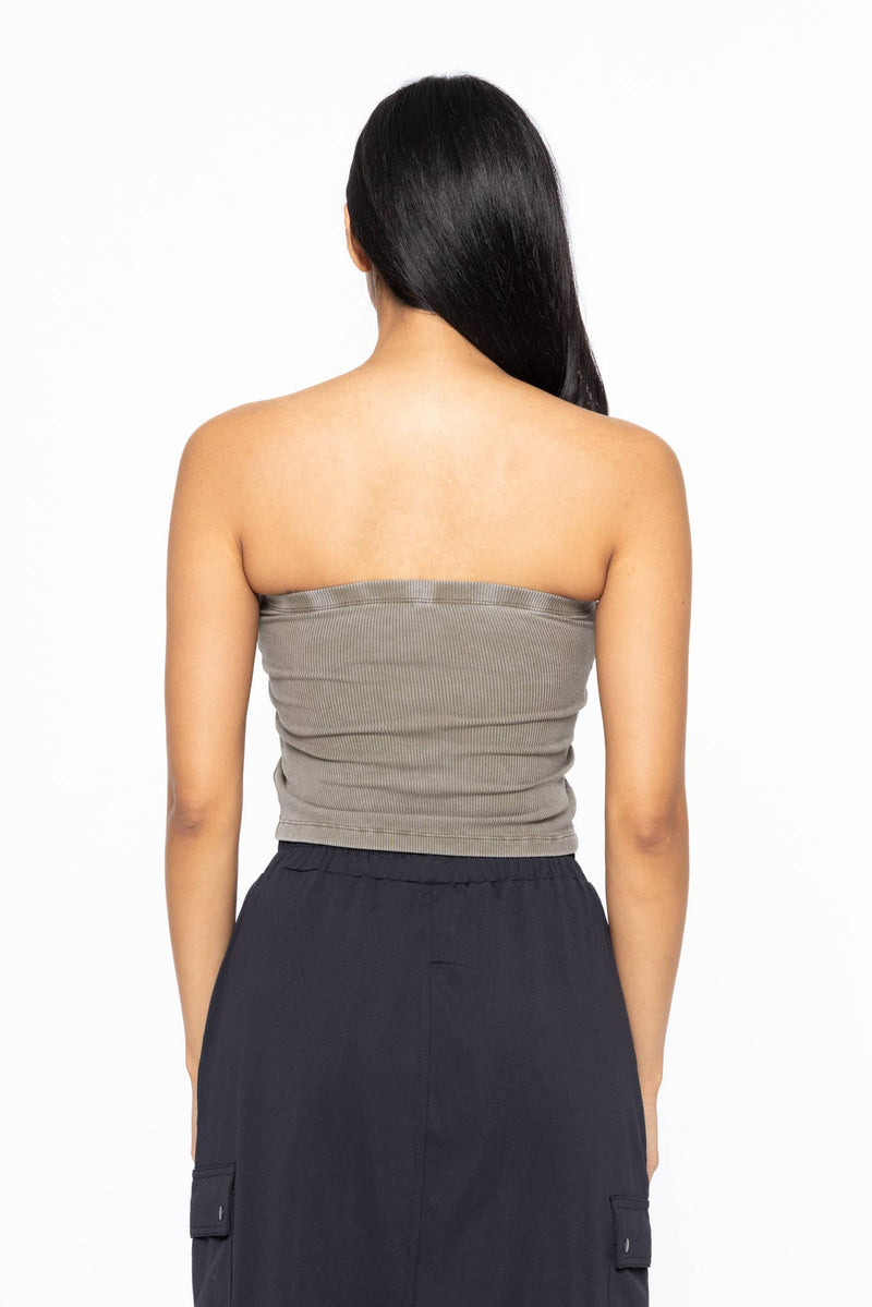 Ivy Green Ribbed Tube Top