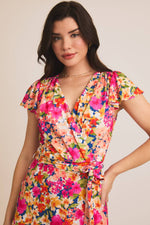 Floral Wrap Dress with Front Tie (S-3XL)