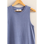 Dusty Indigo Sleeveless Mini Dress