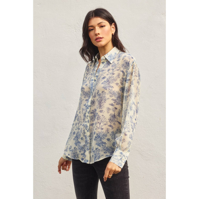 Bue Paisly Floral Collared Shirt