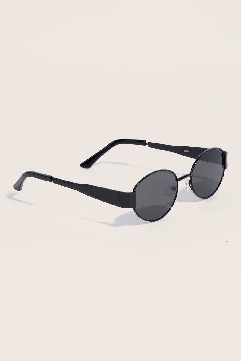 Thin Metal Oval Frame Sunglasses Set: ASSORTED