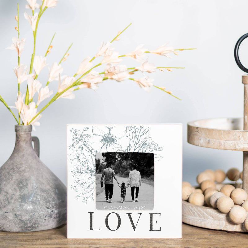 Love White Square Picture Frame
