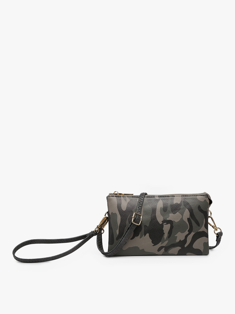 Riley Camo 3 Compartment Crossbody Bag