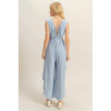 Baby Blue V-Neck Side Cutout Jumpsuit