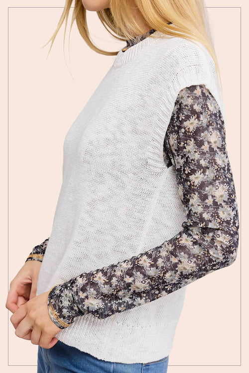 Ivory Loose Knit Crew Neck