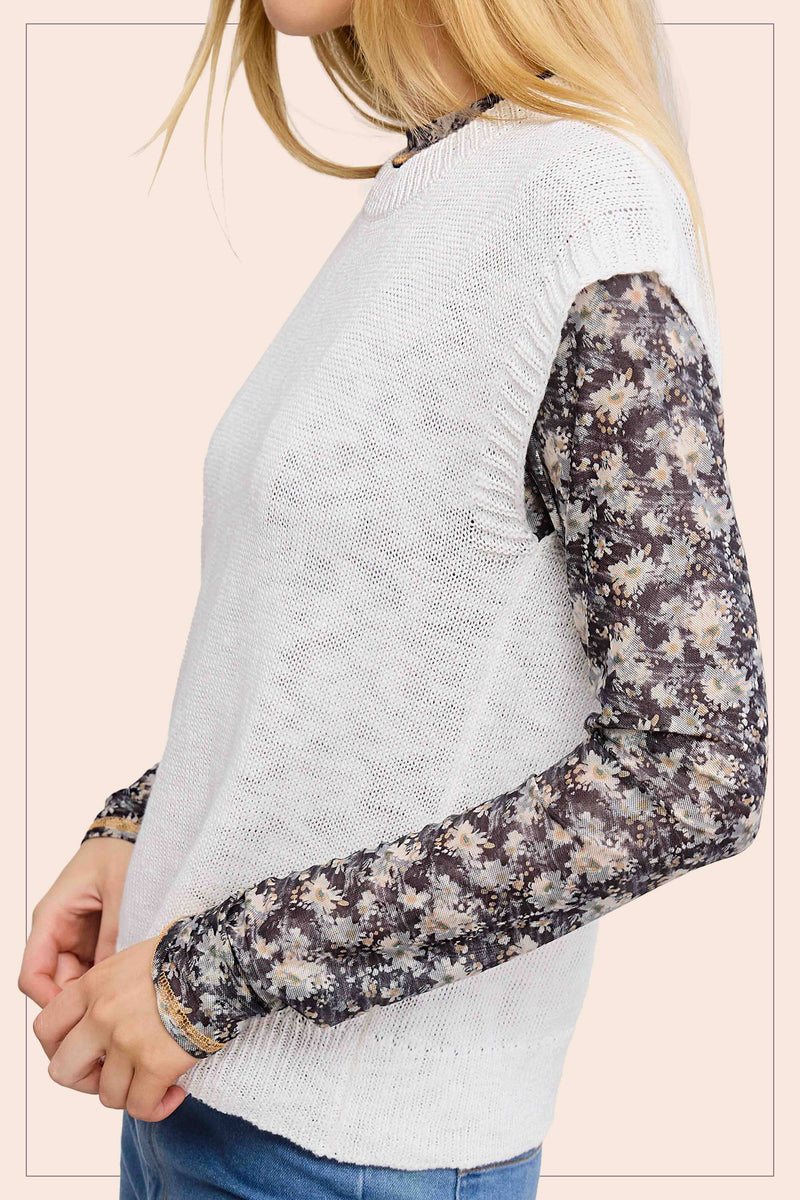 Ivory Loose Knit Crew Neck