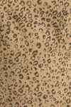 Boat Neck Mocha Animal Print Low Waist Dress