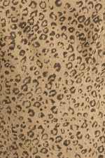 Boat Neck Mocha Animal Print Low Waist Dress
