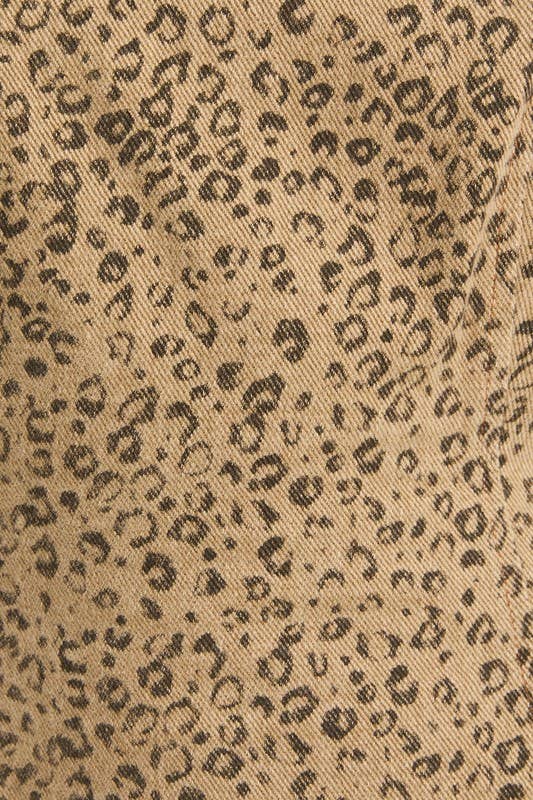 Boat Neck Mocha Animal Print Low Waist Dress