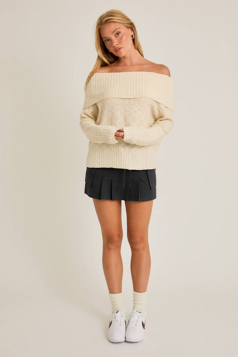 Cream Off The Shoulder Top