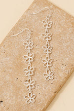 Dainty Metallic Flower Chain Dangle Earrings