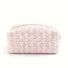 Dainty Pink Floral Quilted Cosmetic Bag