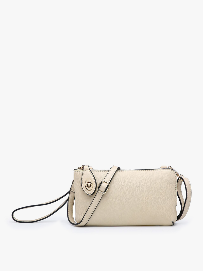 Kendall Light Beige Crossbody/Wristlet w/ Twist Lock