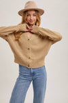 Taupe Button Down Sweater Cardigan