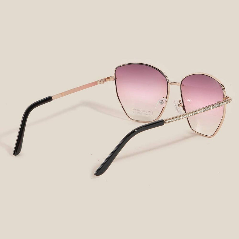 Rhinestone Accent Aviator Sunglasses Set: ASSORTED