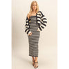 Black & White Striped Sweater Dress