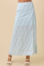 Pink Floral Printed Midi Skirt