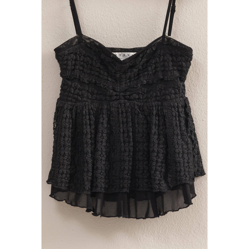 Black Spaghetti Strap Lace Cami