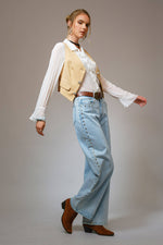 Western Diamond Studded Straight Leg Jeans