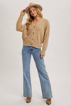 Taupe Button Down Sweater Cardigan