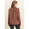 Chestnut Suede Button-Up Shirt