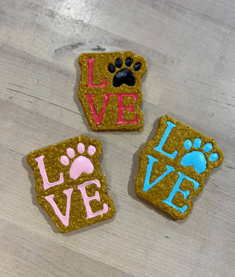 LOVE Square with a dog paw - Dog Treat