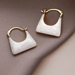 White Bag Shaped Earrings