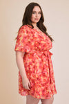 Megan Waist Tie Floral Print Dress (S-3XL)
