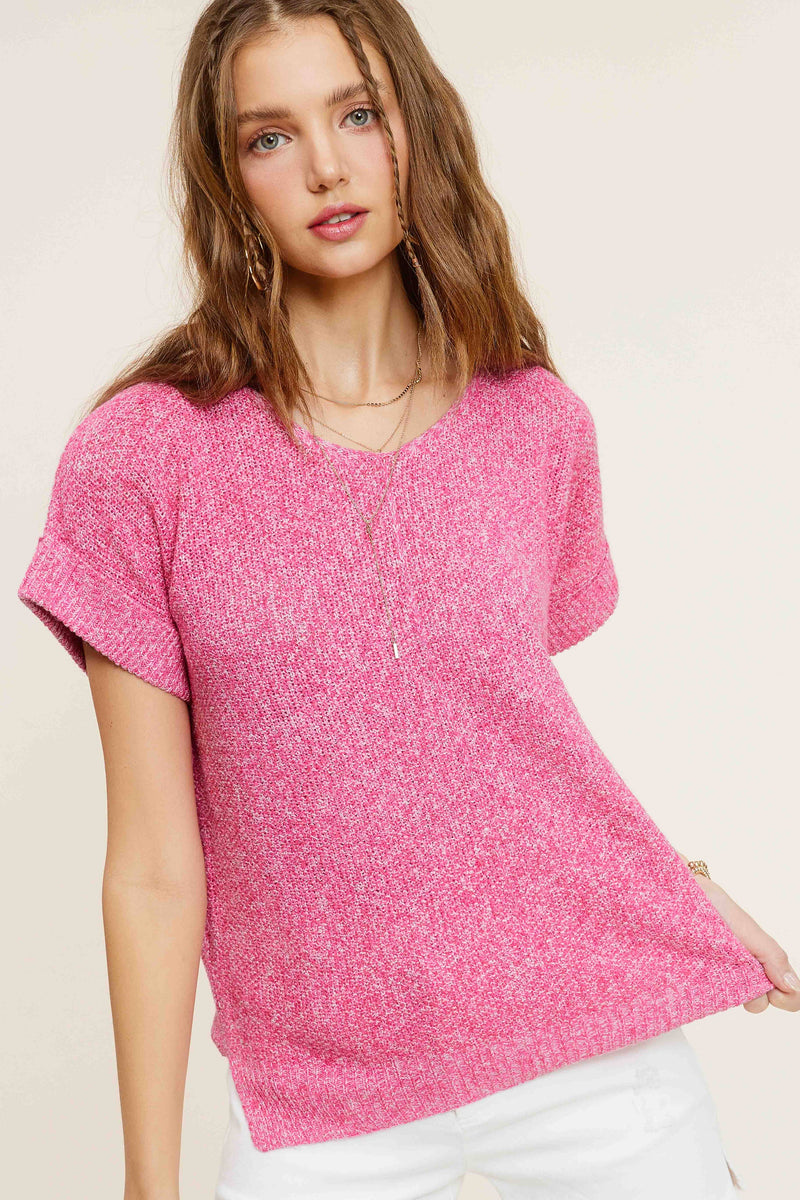 Candy Loose Fit Textured Pullover Sweater Top