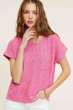 Candy Loose Fit Textured Pullover Sweater Top
