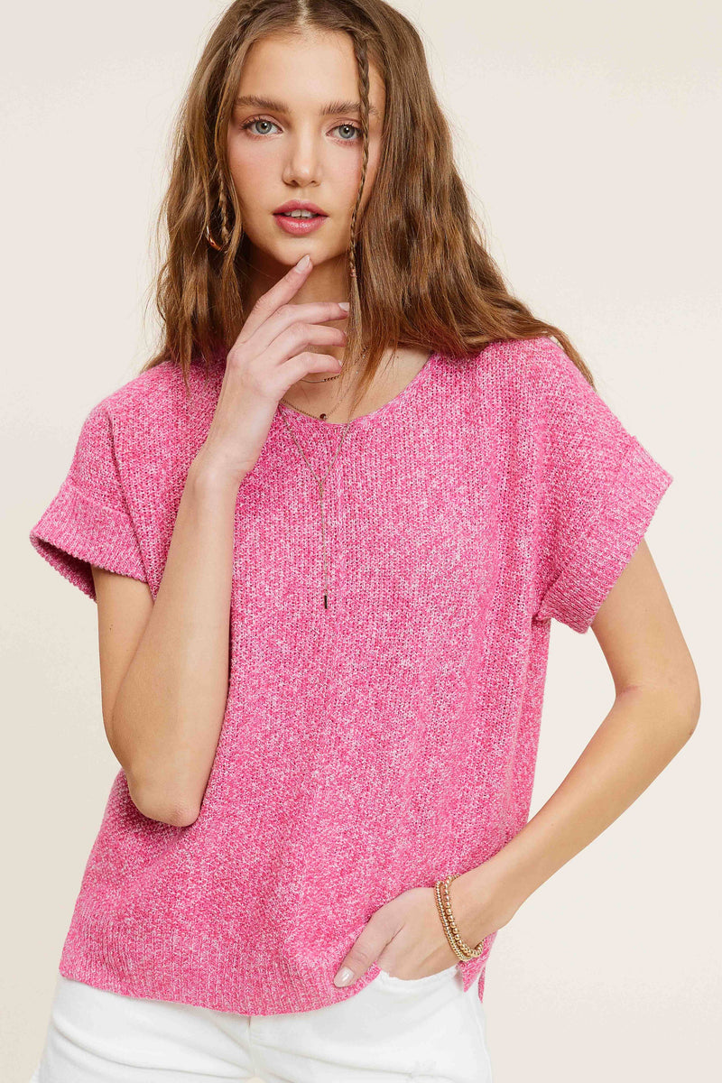 Candy Loose Fit Textured Pullover Sweater Top