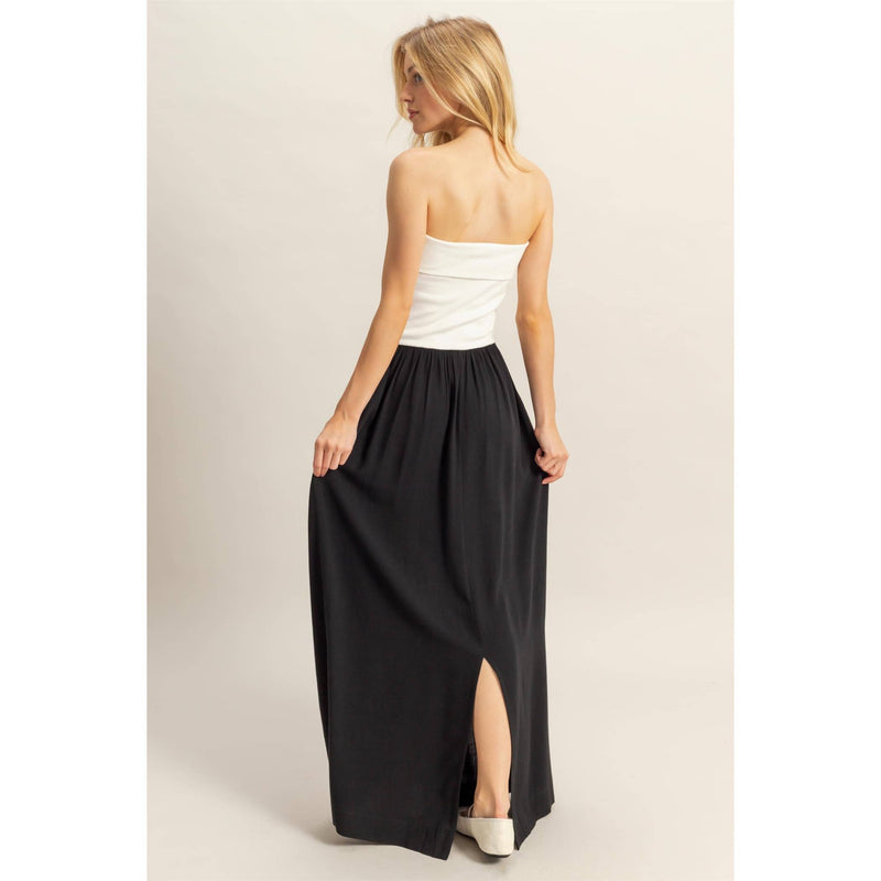 Two-Tone Tube Top Maxi Dresss