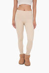 Taupe Fleece Lined Poly-Blend Leggings