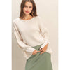 Cream Ribbon Tied Detail Sweater
