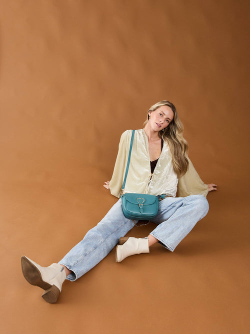 Athens Greige Accented Flapover Crossbody