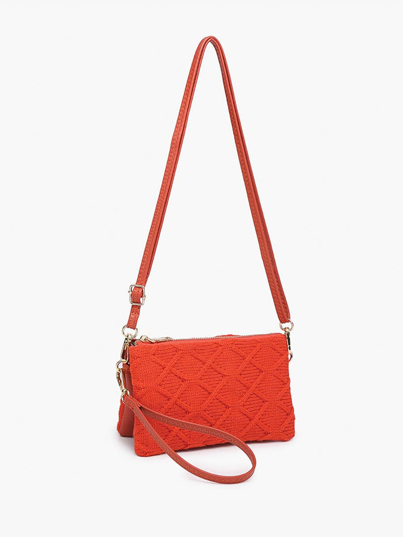 Riley Beige Sweater 3 Compartment Crossbody/Wristlet