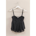Black Spaghetti Strap Lace Cami