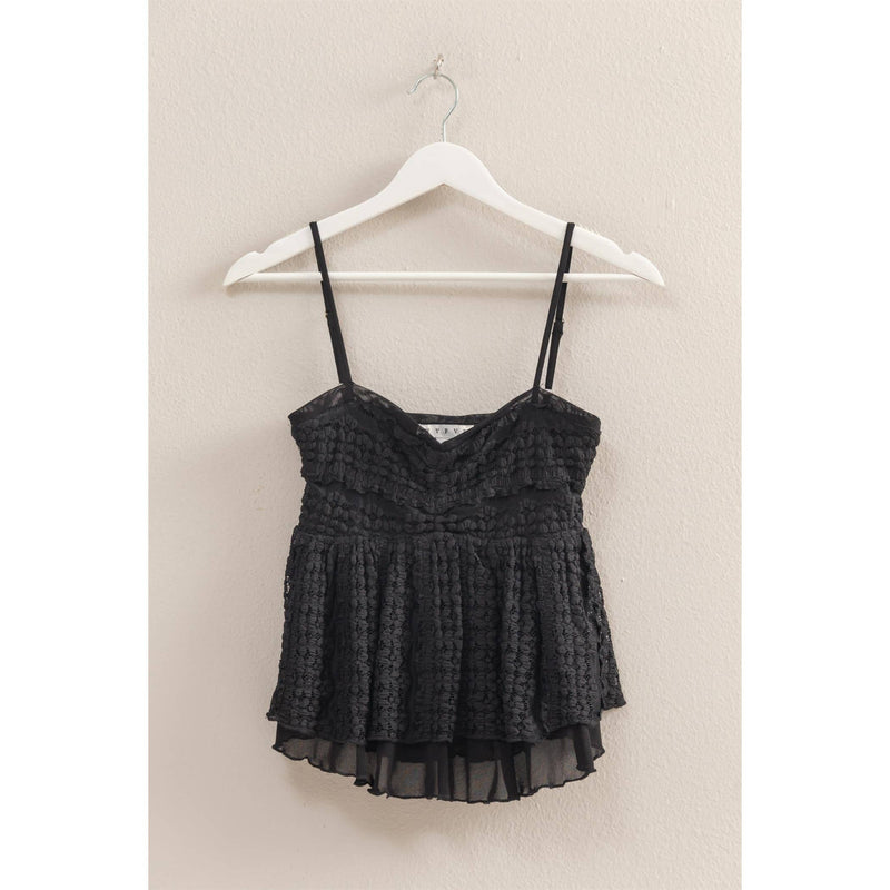 Black Spaghetti Strap Lace Cami