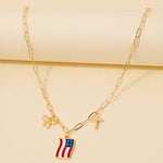 USA Flag Charm Necklace