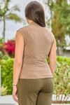 Cap Sleeve Mocha Top