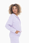 Lilac Dolman Sleeve Fleece Hoodie