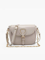 Athens Greige Accented Flapover Crossbody