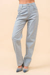 Rhinestone Studded Mid Rise Denim Jeans