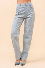 Rhinestone Studded Mid Rise Denim Jeans