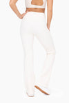 White Fleece Lined Flared Leggings