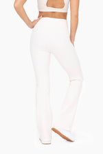 White Fleece Lined Flared Leggings
