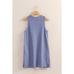 Dusty Indigo Sleeveless Mini Dress