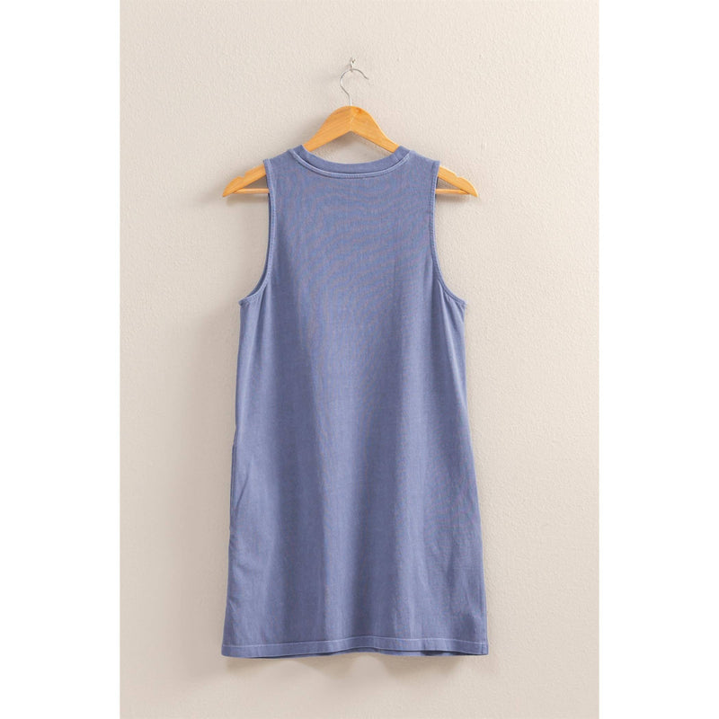 Dusty Indigo Sleeveless Mini Dress